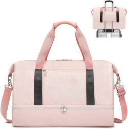 Women Weekend Bag with Shoe Compartment & Wet Pocket (Pink)
