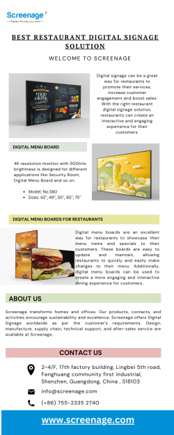 Best Restaurant Digital Signage Solution