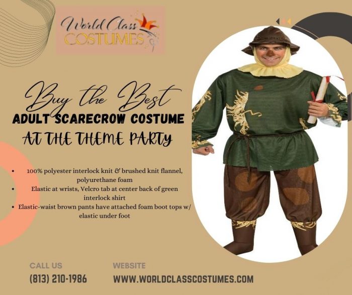 Buy the Best Adult Scarecrow Costume at The Theme Party.