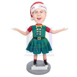 Happy Male In Christmas Costume Custom Figure Bobbleheads