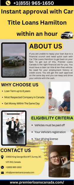 Instant approval with Car Title Loans Hamilton within an hour
