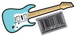 Shop Online Blue Fender Guitar Sticker- Sticker People