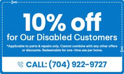 10% off or Disabled Customer