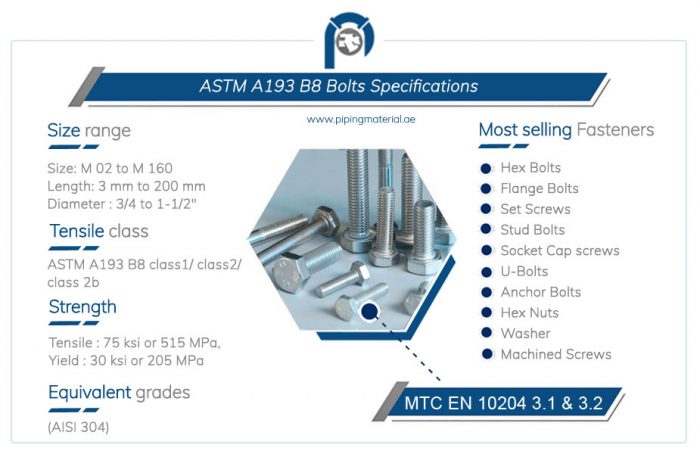 ASTM A193 B8 Bolts