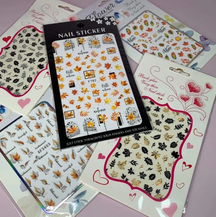 AUTUMN LEAVES Stickers (Set of 5 Self-Adhesive)- WowBao Nails