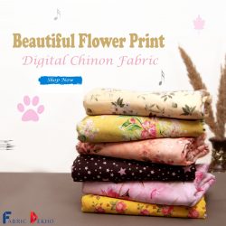 Flower print Digital Chinon Fabric