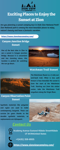 Exciting Places to Enjoy the Sunset at Zion View