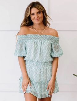 GeeGee Floral Frenzy Full Size Run Off-Shoulder Dress
