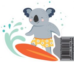 Koala Surfing Sticker- Sticker People