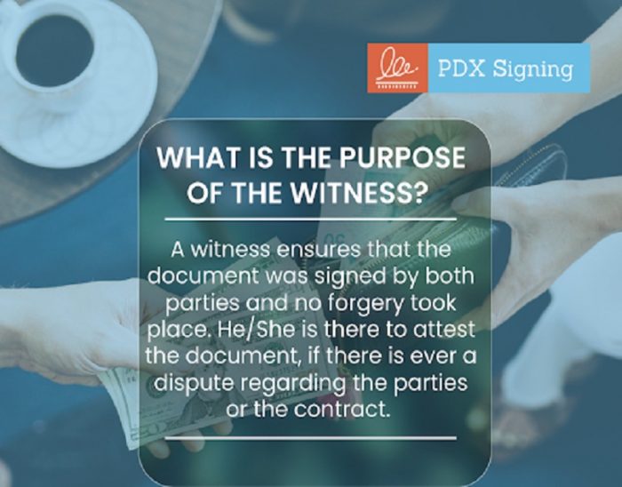What is the purpose of the witness?