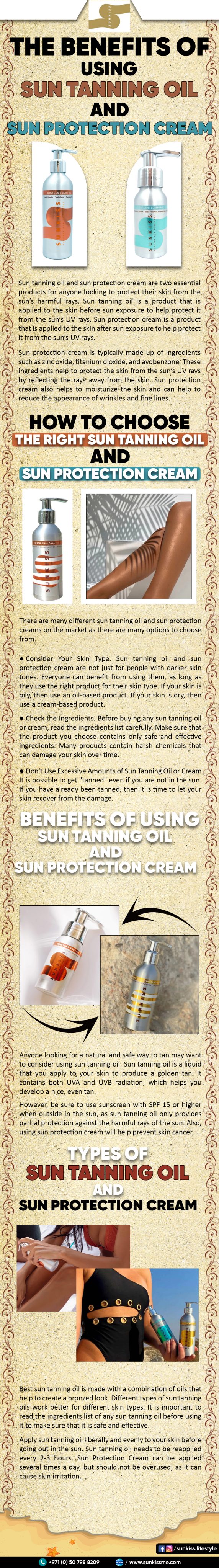 The Benefits Of Using Sun Tanning Oil And Sun Protection Cream