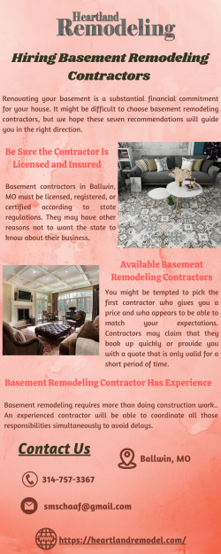 Things To Consider When Hiring Basement Renovation Contractors in Ballwin