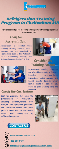 Tips for Choosing a Refrigeration Training Program in Cheltenham, MD