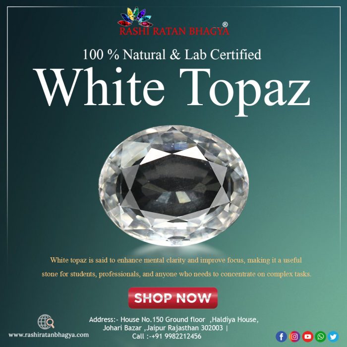 Buy Certified White Topaz Stone Online at Best Price