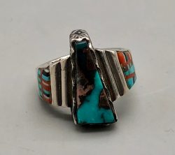 Carl and Irene Clark Ring with Bisbee Turquoise