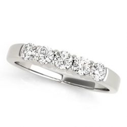 Five Stone Prong Set Wedding Band for Women