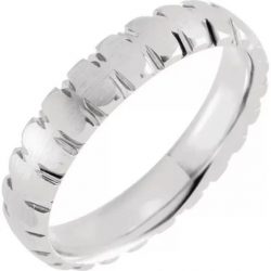 White Gold Men’s Wedding Band with Curve Edge