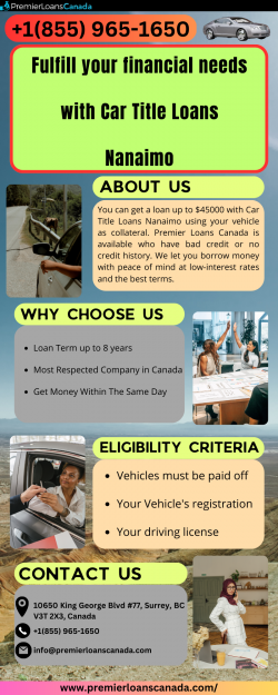 Fulfill your financial needs with Car Title Loans Nanaimo