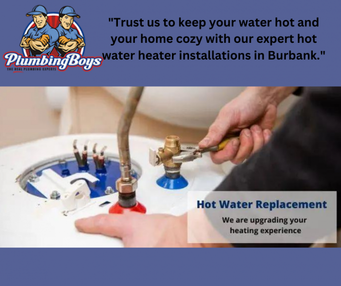 Hot water heater installation Burbank