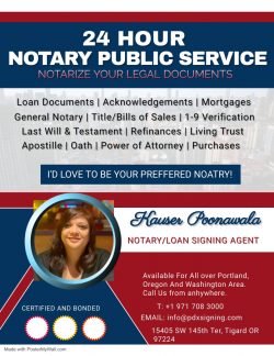 24 Hour Notary Public Services