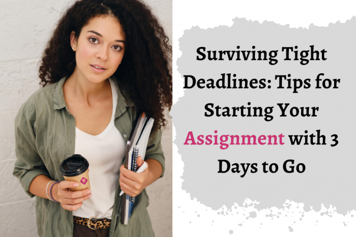 How Do I Begin My Assignment When the Deadline Is in 3 Days?