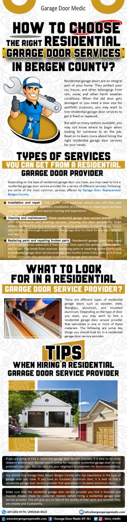 How To Choose The Right Residential Garage Door Services In Bergen County?