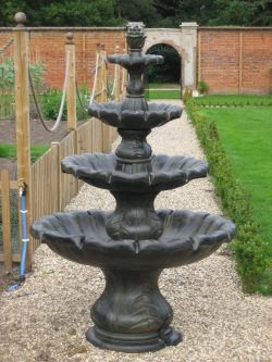 Black marble outdoor water fountain