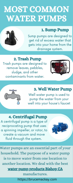 Most Common Water Pumps
