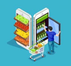 What role does data analytics play in online grocery delivery software?