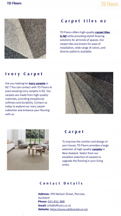 The Best Quality Carpet Tiles In NZ From TD Floors