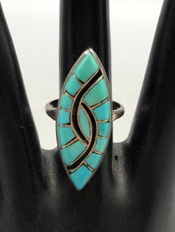 Turquoise Hummingbird Ring by Amy Quandelacy