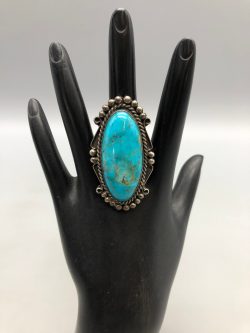 Vintage Large Turquoise and Sterling Silver Ring