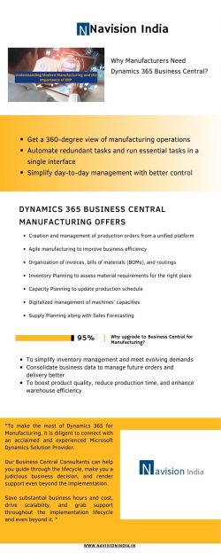 Why Manufacturers Need Dynamics 365 Business Central?