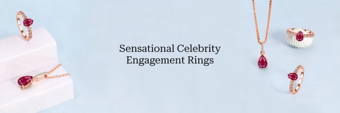 Adorable Celebrity Engagement Rings with Coloured Gemstones