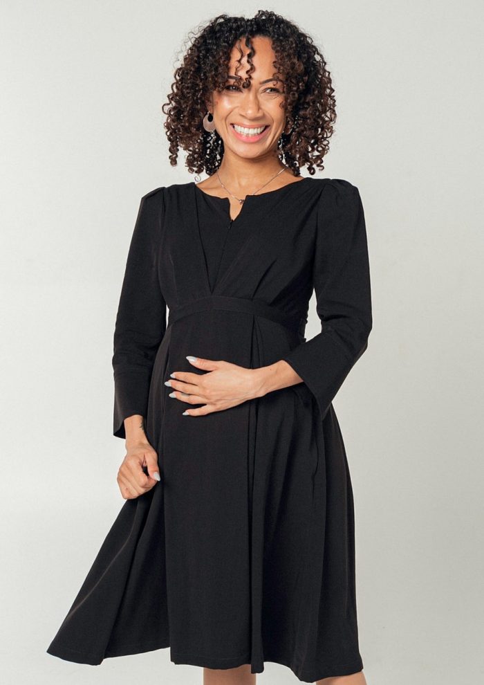 Stylish Black Maternity Dress for Comfortable and Chic Pregnancy