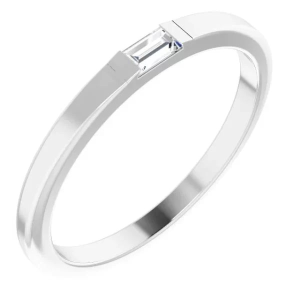 Accented Wedding Band for Women with White Gold