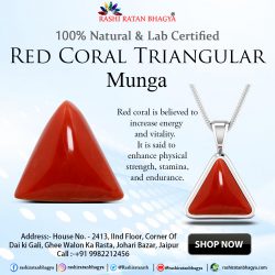 Buy Coral Triangular Gemstone Online at Best Price