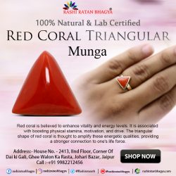 Shop Natural Coral Triangular Stone Online Price in India