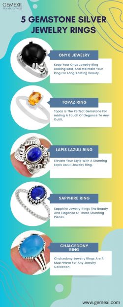 5 Gemstone Silver Jewelry Rings at Gemexi