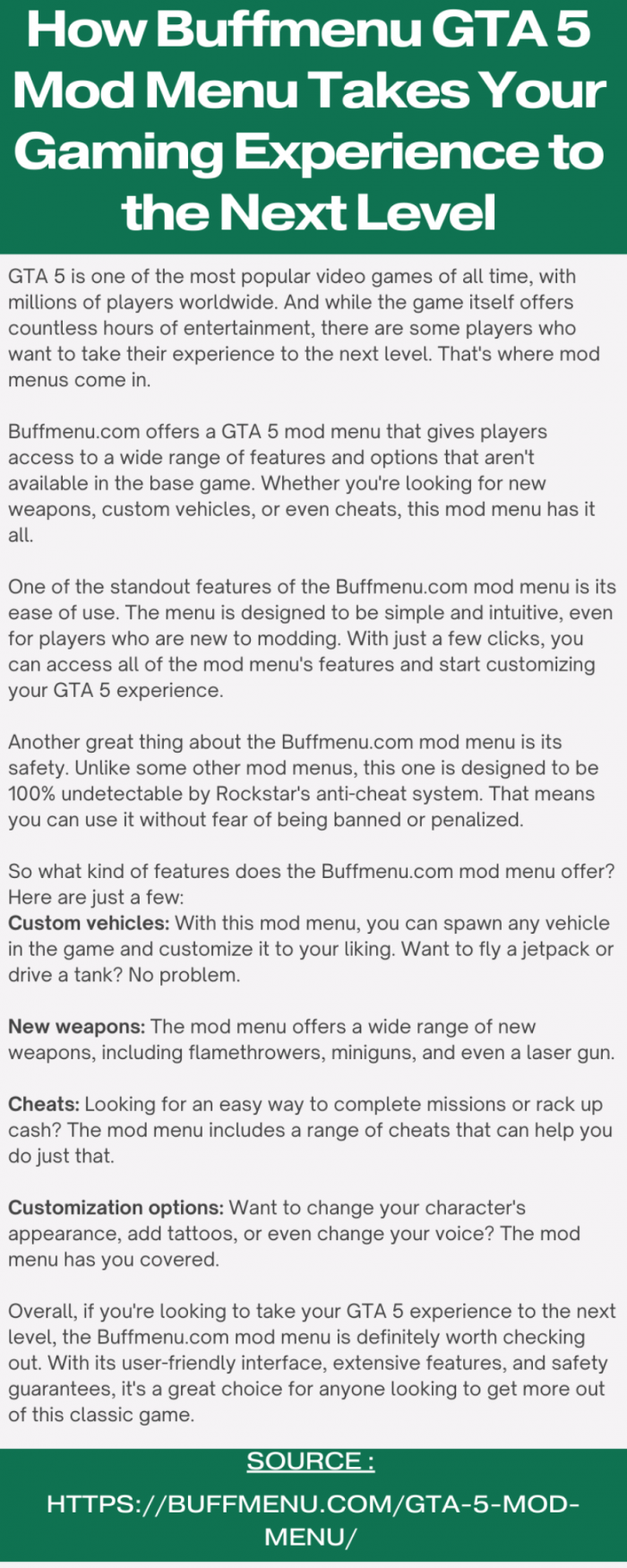 How to Customize Your GTA 5 Experience with Buffmenu Extensive Mod Menu Features