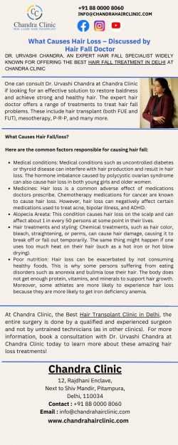 Hair Fall Treatment in Delhi – Discussed by Hair Fall Doctor