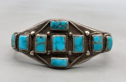 Handmade 9-Stone Turquoise Bracelet