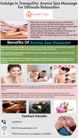 Indulge In Tranquility: Aroma Spa Massage For Ultimate Relaxation
