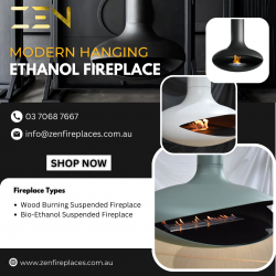 Modern Hanging Ethanol Fireplace – Zen Fireplaces