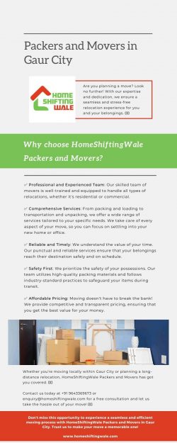 Packers and Movers in Gaur City – HomeShiftingWale