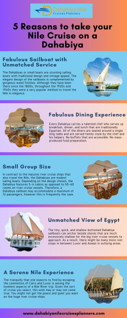 5 Reasons to take your Nile Cruise on a Dahabiya