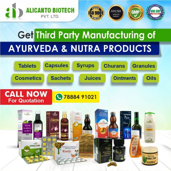 Ayurvedic Third Party Manufacturing Company in India – Alicanto Biotech