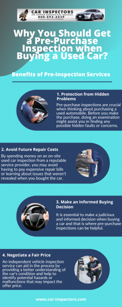 Why You Should Get a Pre-Purchase Inspection When Buying a Used Car?