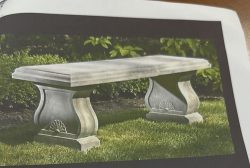 Natural stone carved garden bench