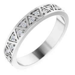 Geometric Anniversary Band for Women in White Gold